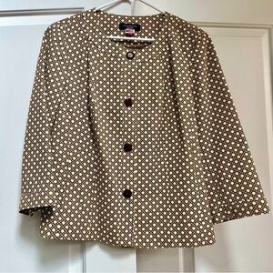 Talbots Brown and Cream Patterned Blazer